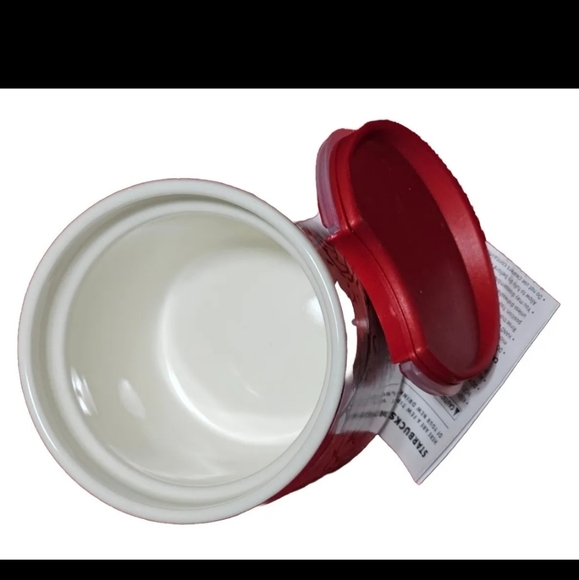 NWT Starbucks 2023 Holiday White Floral Mini Ceramic Mini Tumbler 8 oz - Picture 7 of 7